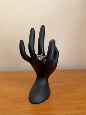 Silver Ring with Pink Gemstone - Elegant Women’s Jewelry